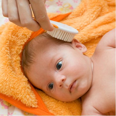 Hair growth development in baby